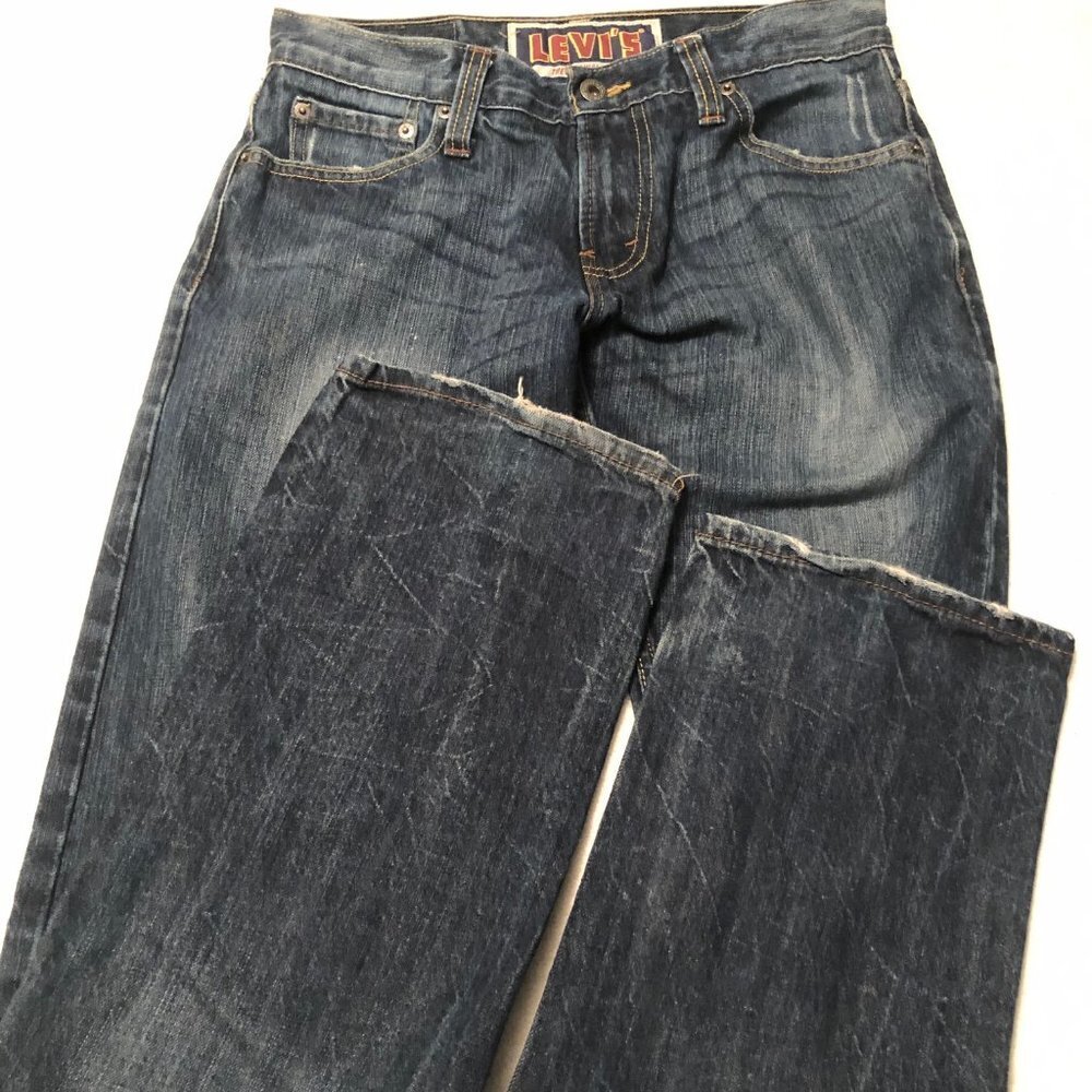 LEVI'S 514 SLIM STRAIGHT WOMEN JEANS 30x32 DARK BLUE WASH